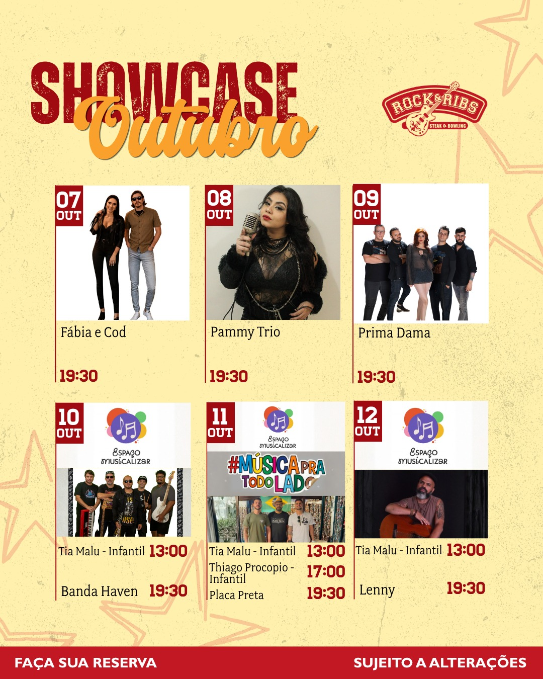 Programação do Rock & Ribs de 7 a 12 de outubro